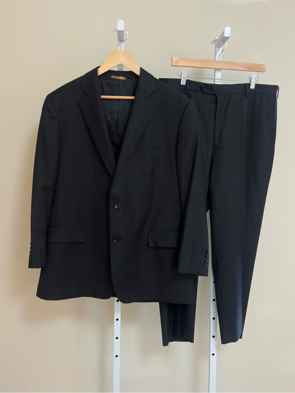 Brooks Brothers 1818 Regent Made in Italy Wool Pinstripe Suit 46R 41W